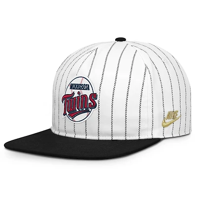 Men's Nike White/Black Minnesota Twins Cooperstown Collection Pro Adjustable Hat