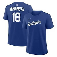 Women's Nike Yoshinobu Yamamoto Royal Los Angeles Dodgers Name & Number T-Shirt