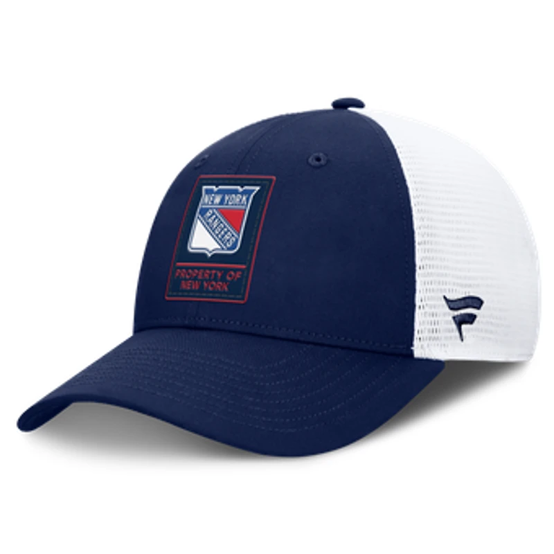 Men's Fanatics Navy/White New York Rangers Authentic Pro Train Meshback Adjustable Hat