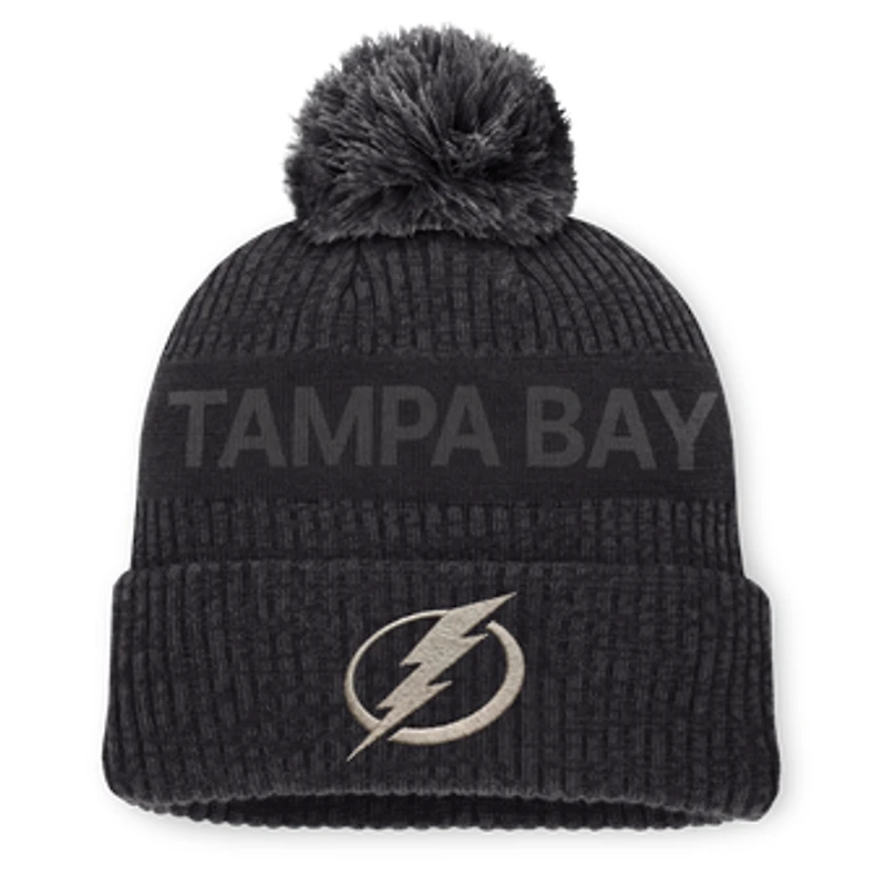 Men's Fanatics Charcoal Tampa Bay Lightning Road Phantom Cuffed Knit Hat with Pom