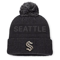 Men's Fanatics Charcoal Seattle Kraken Road Phantom Cuffed Knit Hat with Pom