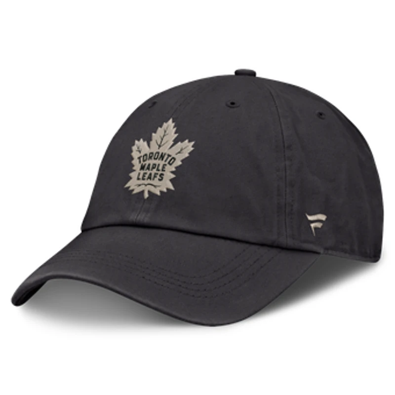 Men's Fanatics Charcoal Toronto Maple Leafs Road Phantom Washed Adjustable Hat
