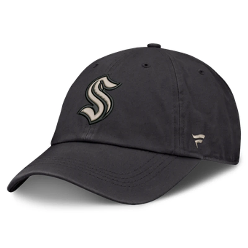 Men's Fanatics Charcoal Seattle Kraken Road Phantom Washed Adjustable Hat