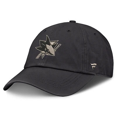 Men's Fanatics Charcoal San Jose Sharks Road Phantom Washed Adjustable Hat