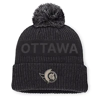 Men's Fanatics Charcoal Ottawa Senators Road Phantom Cuffed Knit Hat with Pom