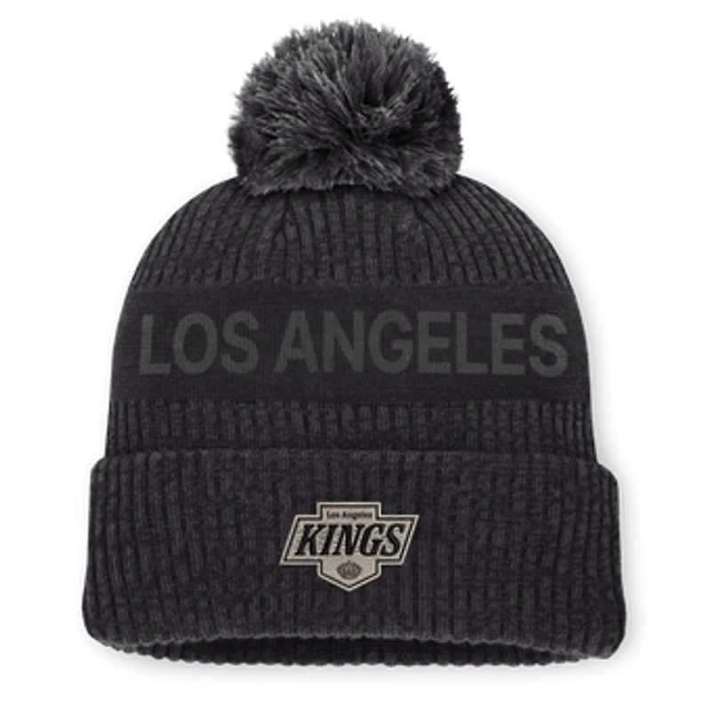 Men's Fanatics Charcoal Los Angeles Kings Road Phantom Cuffed Knit Hat with Pom