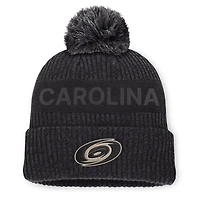 Men's Fanatics Charcoal Carolina Hurricanes Road Phantom Cuffed Knit Hat with Pom