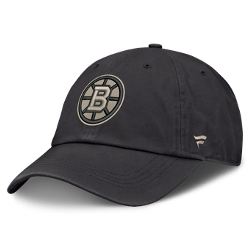 Men's Fanatics Charcoal Boston Bruins Road Phantom Washed Adjustable Hat