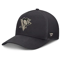 Men's Fanatics Charcoal Pittsburgh Penguins Road Soft Wash A-Frame Meshback Hat
