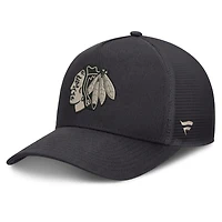 Men's Fanatics Charcoal Chicago Blackhawks Road Soft Wash A-Frame Meshback Hat