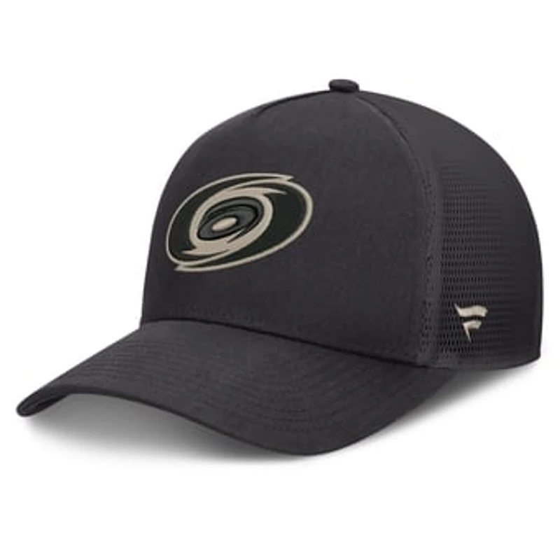 Men's Fanatics Charcoal Carolina Hurricanes Road Soft Wash A-Frame Meshback Hat