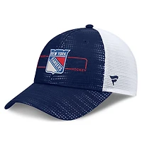 Men's Fanatics Navy New York Rangers Authentic Pro Rink Boxed Logo Trucker Hat