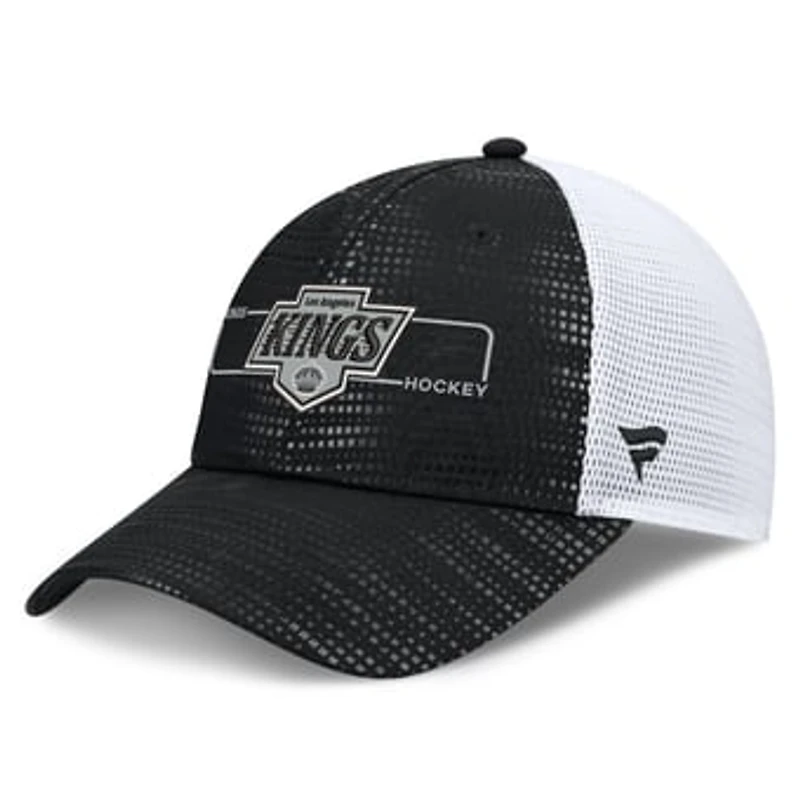 Men's Fanatics Black Los Angeles Kings Authentic Pro Rink Boxed Logo Trucker Hat