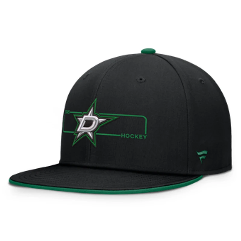 Men's Fanatics Black Dallas Stars Authentic Pro Rink Snapback Hat