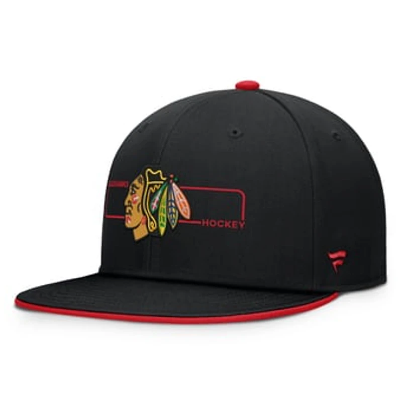 Men's Fanatics Black Chicago Blackhawks Authentic Pro Rink Snapback Hat