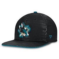 Men's Fanatics Black San Jose Sharks Authentic Pro Rink Square Visor Snapback Hat