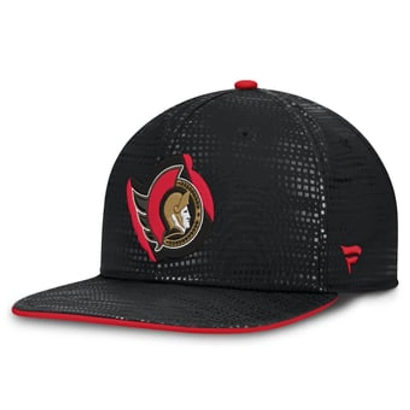 Men's Fanatics Black Ottawa Senators Authentic Pro Rink Square Visor Snapback Hat