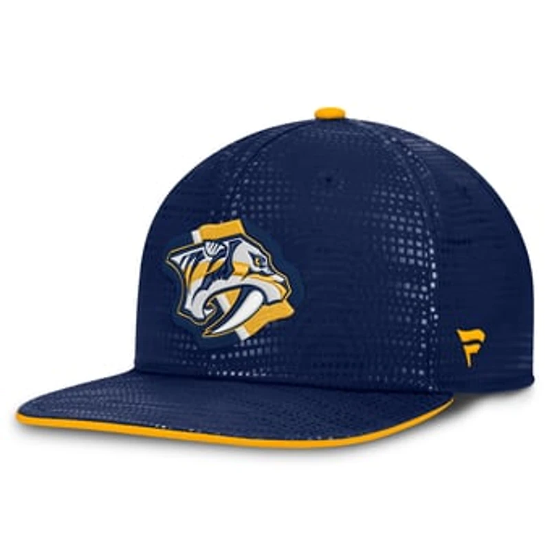 Men's Fanatics Navy Nashville Predators Authentic Pro Rink Square Visor Snapback Hat