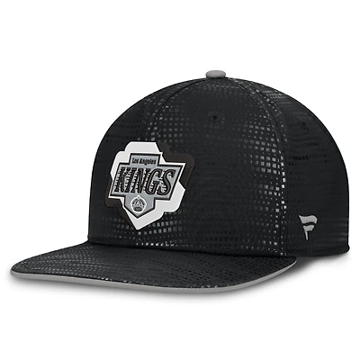 Men's Fanatics Black Los Angeles Kings Authentic Pro Rink Square Visor Snapback Hat