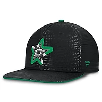 Men's Fanatics Black Dallas Stars Authentic Pro Rink Square Visor Snapback Hat