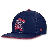 Men's Fanatics Navy Columbus Blue Jackets Authentic Pro Rink Square Visor Snapback Hat