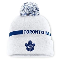 Women's Fanatics White Toronto Maple Leafs Authentic Pro Rink Cuffed Knit Hat with Pom