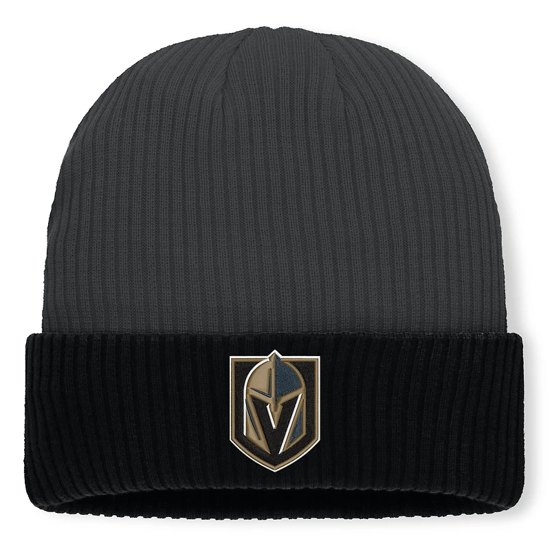Men's Fanatics Charcoal Vegas Golden Knights Authentic Pro Rink Cuffed Knit Hat