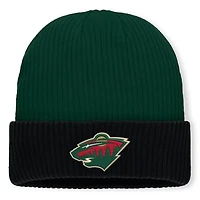 Men's Fanatics Green Minnesota Wild Authentic Pro Rink Cuffed Knit Hat
