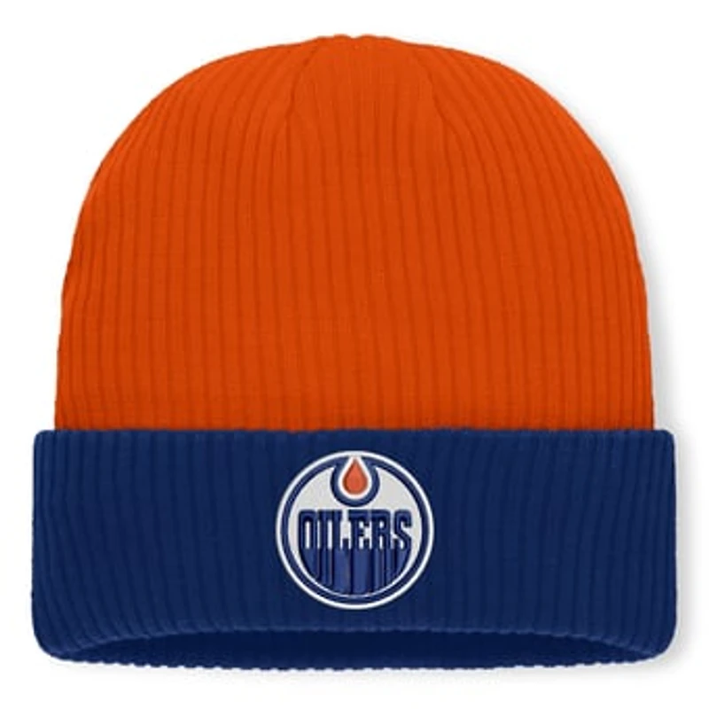 Men's Fanatics Orange Edmonton Oilers Authentic Pro Rink Cuffed Knit Hat