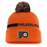 Men's Fanatics Orange Philadelphia Flyers Authentic Pro Rink Cuffed Knit Hat with Pom