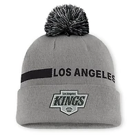 Men's Fanatics Gray Los Angeles Kings Authentic Pro Rink Cuffed Knit Hat with Pom
