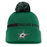 Men's Fanatics Kelly Green Dallas Stars Authentic Pro Rink Cuffed Knit Hat with Pom