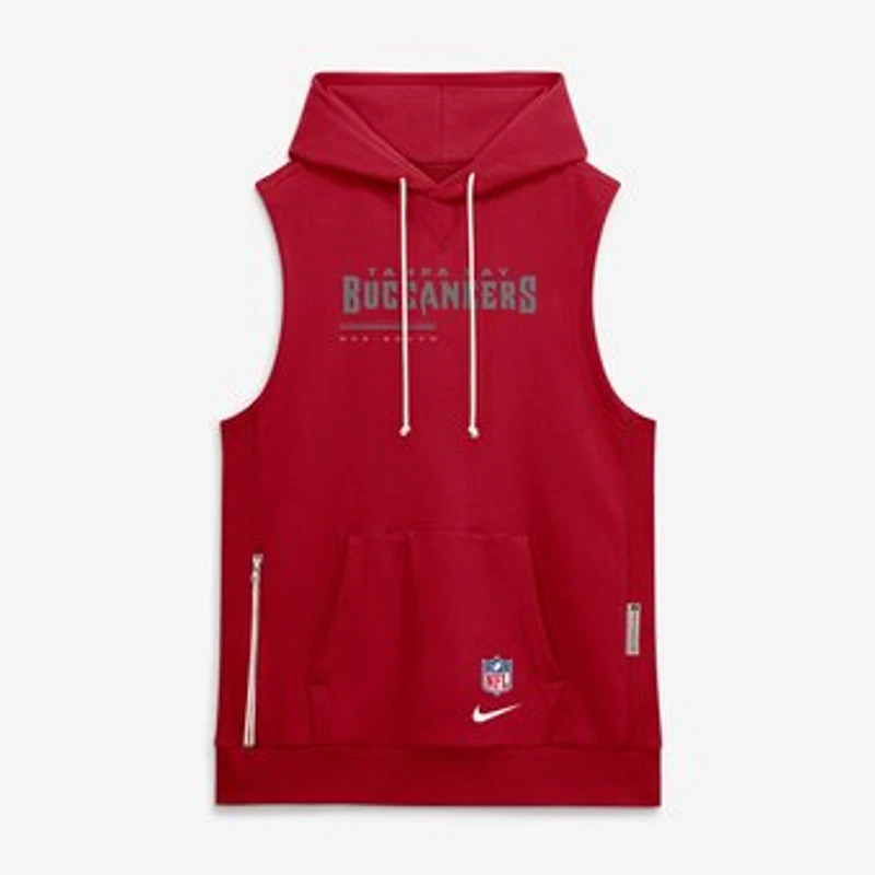 Men's Nike Red Tampa Bay Buccaneers Sideline Standard Issue Dri-FIT Sleeveless Hoodie