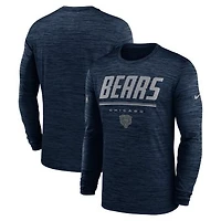 Men's Nike Navy Chicago Bears Sideline Offensive Transition Velocity Dri-FIT Long Sleeve T-Shirt