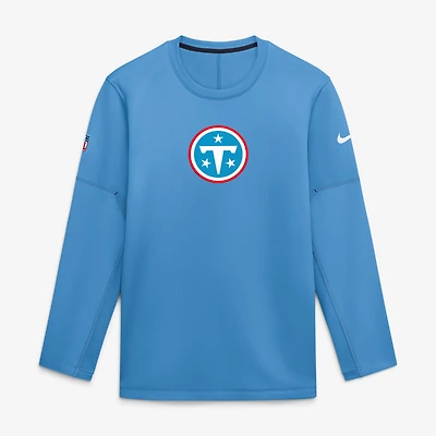 Men's Nike Blue Tennessee Titans Sideline Coaches Team Present Midweight Therma-FIT Sweatshirt
