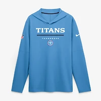 Men's Nike Light Blue Tennessee Titans Sideline Game On Lightweight Long Sleeve Hooded Dri-FIT Top