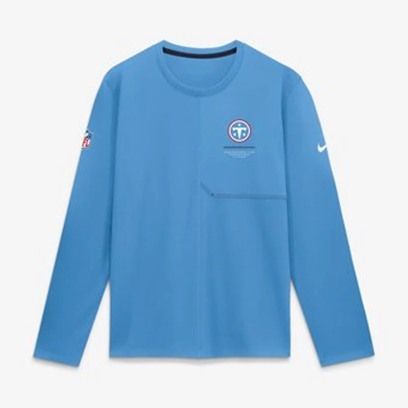 Men's Nike  Light Blue Tennessee Titans Sideline Coaches UV Dri-FIT Long Sleeve Shirt