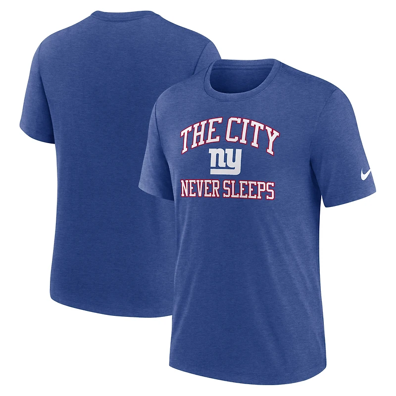 Men's Nike Royal New York Giants The City Never Sleeps Tri-Blend T-Shirt