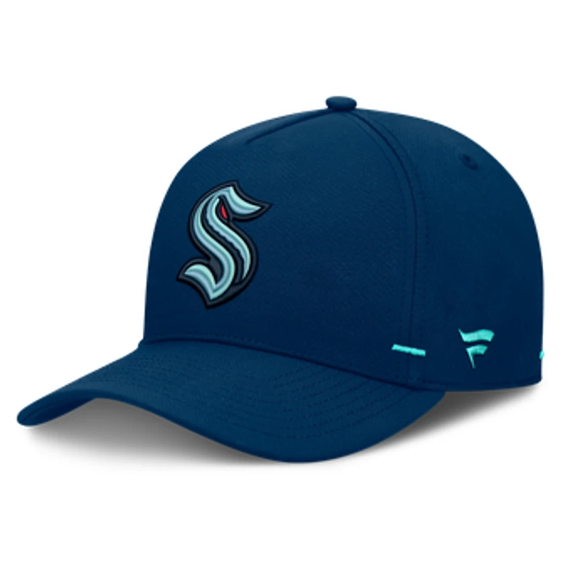 Men's Fanatics Deep Sea Blue Seattle Kraken Authentic Pro Rink Bar Tacks A-Frame Adjustable Hat