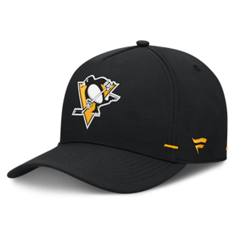 Men's Fanatics Black Pittsburgh Penguins Authentic Pro Rink Bar Tacks A-Frame Adjustable Hat