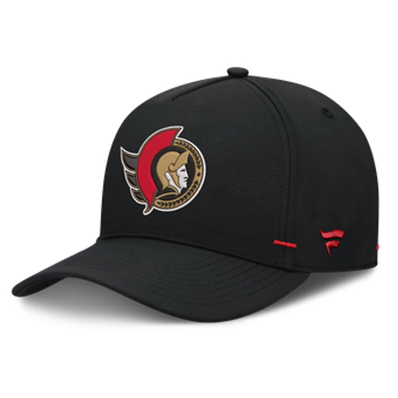 Men's Fanatics Black Ottawa Senators Authentic Pro Rink Bar Tacks A-Frame Adjustable Hat