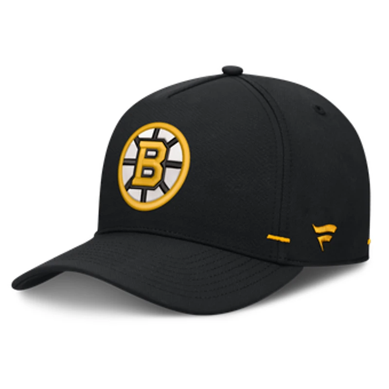 Men's Fanatics Black Boston Bruins Authentic Pro Rink Bar Tacks A-Frame Adjustable Hat