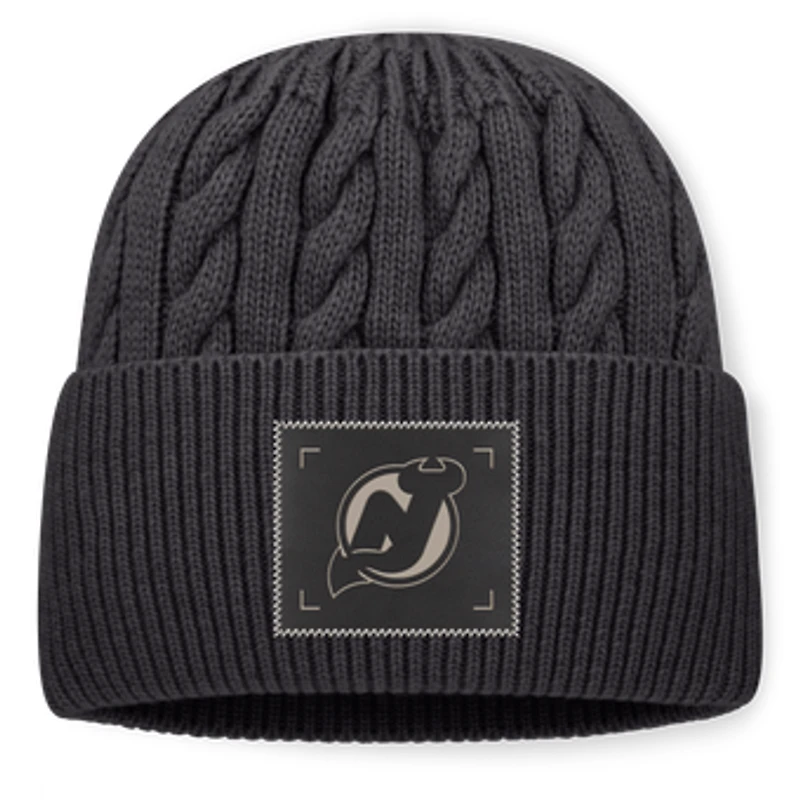 Men's Fanatics Charcoal New Jersey Devils Road Phantom Oversized Cuffed Knit Hat