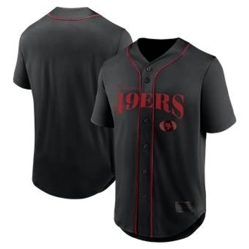 Men's Fanatics Black San Francisco 49ers After Hours Button-Up Baseball Top