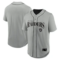 Men's Fanatics Gray Las Vegas Raiders After Hours Button-Up Baseball Top