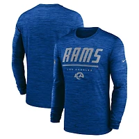 Men's Nike Royal Los Angeles Rams Sideline Offensive Transition Velocity Dri-FIT Long Sleeve T-Shirt
