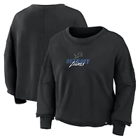 Women's Fanatics Black Detroit Lions Oversized Chop Block Boxy Long Sleeve Top
