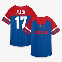 Women's Fanatics Josh Allen Royal Buffalo Bills Curl Route Athena Lace-Up Name & Number Shirt