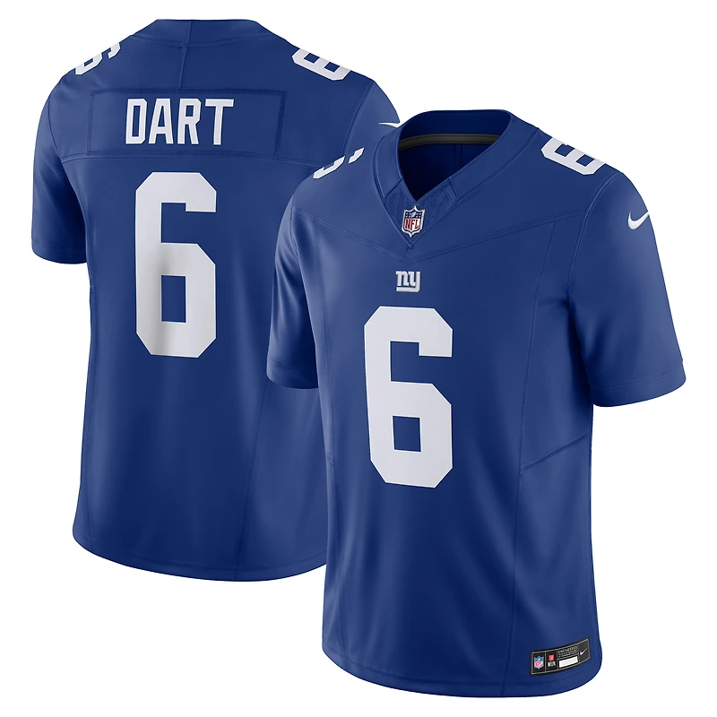 Men's Nike Jaxson Dart Royal New York Giants Vapor F.U.S.E. Limited Jersey