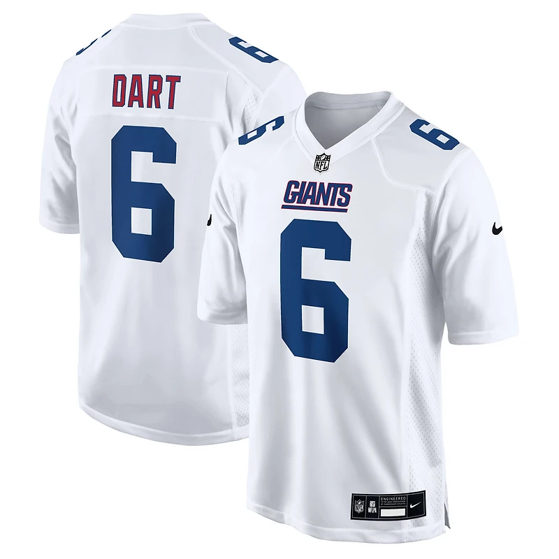 Men's Nike Jaxson Dart Tundra White New York Giants Fashion Game Jersey
